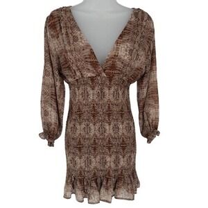Skylar + Madison Snake Print Smocked Dress M